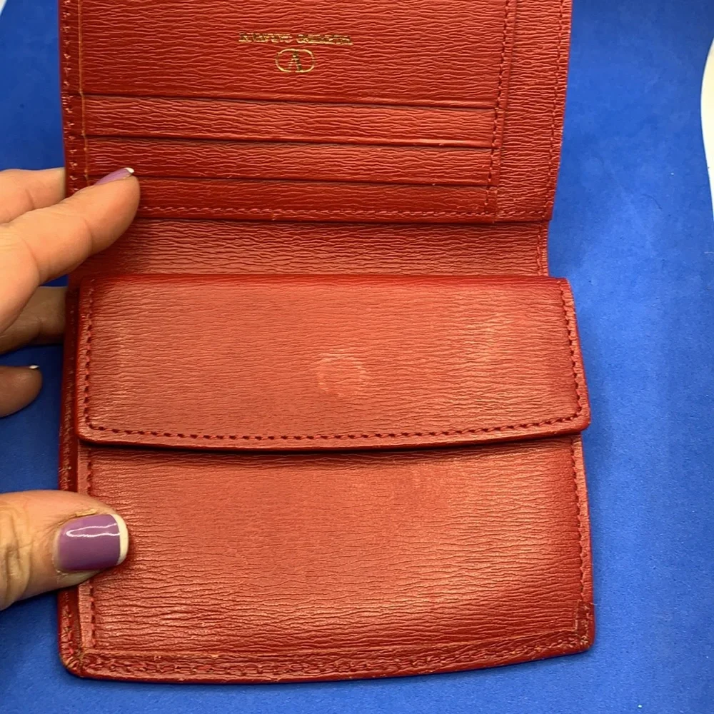 Valentino Garavani blood RED Leather‎ Long Bifold